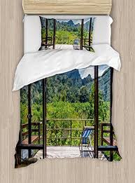 Cotton pillow shams and euro shams are also used to protect the pillow from everyday wear and tear. Ambesonne Modern Duvet Cover Set Summer Vibes Sunny Day In Forest Mou Homeloft Europe