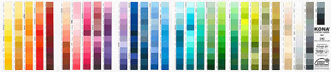 Kona Solids Colour Card 340 Colours