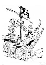 Barco Pirata Para Colorear