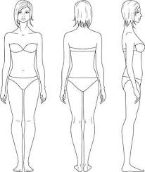 Illustration Von Frauen S Figur Front Hinten Seitlich Gesehen Frau Zeichnen Illustration Figur Frau