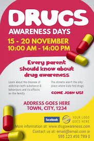Modern Drug Awareness Day Poster Flyer Template Awareness Poster Poster Template Awareness