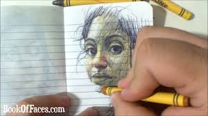Drawing in my Low-Budget sketchbook with crayons. #BookOfFaces