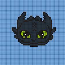 Toothless Square By Maninthebook On Kandi Patterns Dragon Cross Stitch How Train Your Dragon Pixel Art