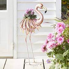 Glazed Flamingo Planter Flamingo Garden Ornament Garden Decor Garden Ornaments