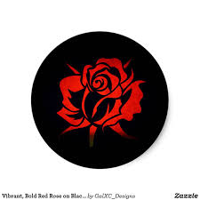 Black Background With Rose Vibrant Bold Red Rose On Black Background Sticker Zazzle Com Black Backgrounds Rose Illustration Red Roses