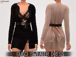 Gucci · sims cc, gucci, athletic, pullover, zip, jackets, dresses, fashion. Elliesimple Gucci Sweater Dress The Sims 4 Download Simsdomination Sims 4 Mods Clothes Sims 4 Clothing Sims 4