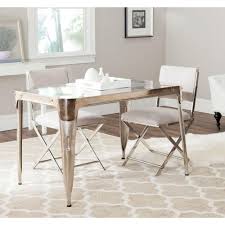 Safavieh Weston Dark Antique Silver Dining Table Fox7204a The Home Depot In 2020 Dining Table Dining Table In Kitchen Metal Dining Table