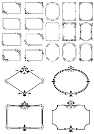 Decor Border Frames Set Free Vector Free Vector Ornaments Vector Free Frames Drawing