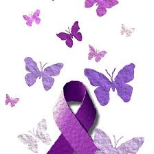 Purple Awareness Ribbon With Butterflies Fitted T Shirt By Alondra Awareness Ribbons Purple Ribbon Awareness
