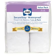 Sealy 2 Pack Securestay Waterproof Fitted Crib Mattress Pads Walmart Com In 2020 Crib Mattress Pad Crib Mattress Waterproof Crib Mattress Cover