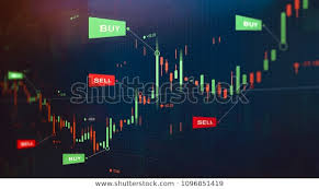 Futuristic Stock Exchange Scene Chart Numbers Stock