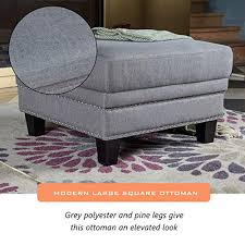 The linon isabelle tufted square ottoman will serve your living area well as extra seating or as an exceptionally lavish coffee table. Coffee Table Ottoman Large Square With Pine Legs 26 6 X 26 6 X 18 3 Inch Gray Pricepulse