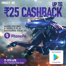 Most of the player plays ranked game in free fire. Garena Free Fire Dear Survivors We Have An Exciting Offer For You Get Up To 25 Cashback On Purchase Of Google Play Recharge Code On Phonepe Min Transaction 200