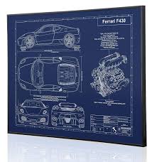 The new setup for this pista has landed. Amazon Com Ferrari F430 Blueprint Artwork Laser Marked Personalized The Perfect Ferrari Gifts Handmade