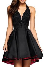 Charm Bridal Mini Length Deep V Neck Homecoming Prom Gowns Cocktail Dress A Line 17wblack Backless Prom Dresses Halter Cocktail Dress Cocktail Dress Prom