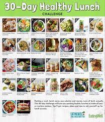30 Day Healthy Lunch Challenge Healthy Lunch Healthy Snacks Diet Food Schedule