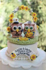Owl Love Bird Wedding Cake Topper Military Cake Topper Marine Wedding Cake Topper Sunflower Country Rustic Wedding With Floral Arch Its So Full Of Details