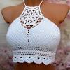 Pattern to crochet granny square haltered neck top for girls with clear instruction, step by step photos, free pattern. 3
