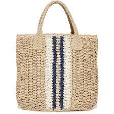 Hat Attack Striped Bag 385 Myr Liked On Polyvore Featuring Bags Handbags Stripe Purse Top Handle Bags Striped Handbags Basket Bags Hemp Bag Straw Bags