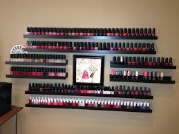 My Creative Ikea Nail Polish Rack This Is Much Prettier Than Your Typical Polish Ra Diseno De Salon De Manicura Decoracion Para Salon De Unas Salon De Unas