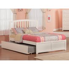 Atlantic Furniture Richmond White Full Platform Bed With Flat Panel Foot Board And Twin Size Urban Trundle Bed Ar8832012 Atlantic Furniture Platform Bed With Storage Bed With Drawers