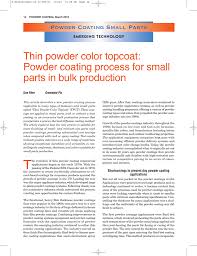 When a grounded part is passed through the charged cloud the. Thin Powder Color Topcoat Powder Coating Process For