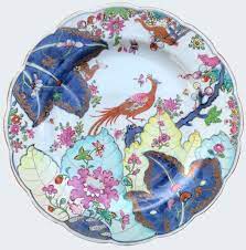 A Rare Set Of Nine Chinese Export Tobacco Leaf Plates Qianlong Period Decorated In Underglaze Blue Polychrome Enamels Tobacco Leaf Chinese Export Rare Set