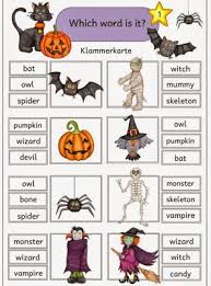 Halloween Klammerkarte Tolle Ideen Fur Halloween Viele Ubungsmoglichkeiten Englisch Grundschule Englisch Lernen Kinder Englisch Lernen