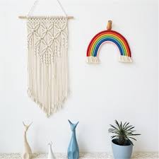 Ideal gift for house warming, wedding, etc Diy Boho Macrame Wall Hanging Tapestry Woven Handmde Wall Art Macrame Cotton Thread Pendant Ins Backdrop Home Decor Best Gift Decorative Tapestries Aliexpress
