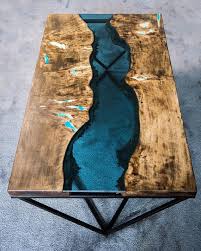 Live Edge River Coffee Table With Glowing Resin Etsy Coffee Table Wood Resin Table Wood Resin Table