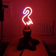 Sunbeam Wall Art Flamingo Neon Light Bulb W Star Base Lamp Neon Art Poshmark