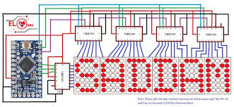Dot Matrix Display Using Arduino Pro Mini Diy Project Arduino Arduino Led Circuit Diagram