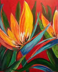 Acrylic Bird Of Paradise Painting Pin By Paulette Tune On Tropicais I Flower Art Flower Painting Acrylic Painting Flowers