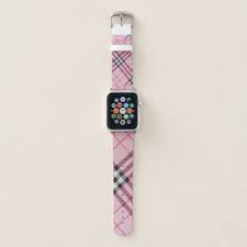 Black Apple Watch With Light Pink Band Pink And Black Plaid Preppy Retro Apple Watch Band Black Gifts Unique Cool Diy Customize Personalize Apple Watch Apple Watch Bands Cute Apple Watch Bands