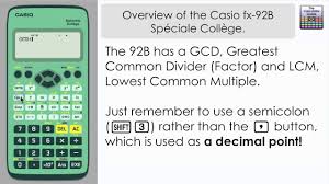 Overview Of The Casio Fx 92b Speciale College Casio Calculator Fx 92 Calculator Graphing Calculator Common Multiples