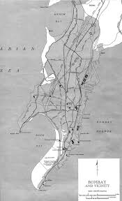 Bombay India historical map 1954 City ...