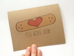 Cute Easy Diy Card Idea If You Couldn T Afford Buying It From Etsy Feel Better Soon Band Aid Heart Recy Feel Better Cards Get Well Cards Hand Drawn Cards