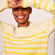 VMFA Gold Tone Blue ClearRhinestones Blue Lucite Flower Lily Brooch, Signed