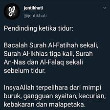 Dalam islam tidurnya seseorang digambarkan seperti karena saat kita tidur beberapa fungsi tubuh kita akan berkurang. Mingguan Wanita Semoga Menjadi Amalan Sebelum Tidur Facebook