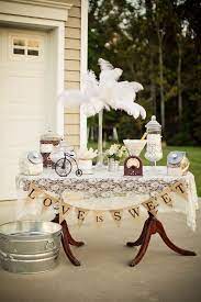 Vintage Backyard Wedding Table Party Planning Ideas Supplies Idea Vintage Wedding Table Burlap Lace Wedding Wedding Table Decorations Vintage