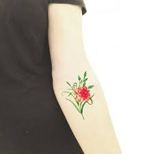 1th Wedding Anniversary S Gift Pink Carnation Temporary Tattoo Symbol Of Fidelity Gift For Wife Speak With T Tattoos Temporary Tattoo Temporary Tattoos