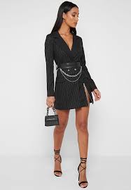 Pinstripe Blazer Dress Black In 2020 Black Dresses Classy Blazer Dress Women Dresses Casual Summer