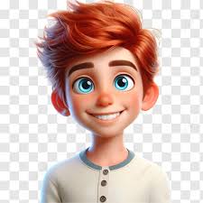 Gambar Anak Lelaki Ceria Dengan Jingga Rambut Biru Mata Bintik Bintik Dan  Baju Putih, Budak Lelaki Dengan Rambut Oren, Mata Biru, Jeragat PNG dan  Clipart untuk Muat turun Percuma