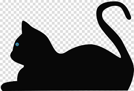Cat Silhouette Sleep Black Cat Small To Mediumsized Cats Tail Whiskers Blackandwhite Transparent Background Png Clipart Hiclipart