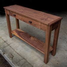 Modern Walnut Console Table 48 W X 13 D With A Little Character In The Shelf Oil And Wax Finish Solid Walnut Table Bookcase Diy Diy Wood Shelves