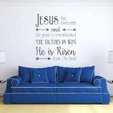 Easter was a day that changed it all. Amazon Com Christian Wall Decals For Easter He Is Risen Bible Saying Jesus Resurrection Quote Vinyl Home Decor For Church Home Private School Religious Gift Handmade