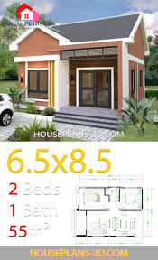 Check out these small house pictures and plans that maximize both function and style! House Design 6 5x8 5 With 2 Bedrooms Shed Roof House Plans 3d