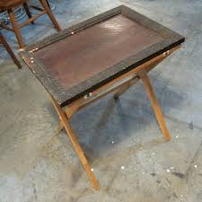 Lotus analin modern coffee tray side sofa end table ottoman couch room stand tv lap snack. Antique Frame Turns A Folding Tray Table Stand Into A Unique Table