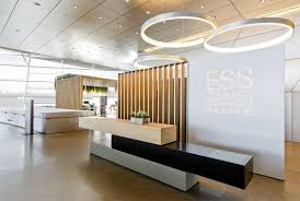Restaurant Decor With Green Spirit Modern Reception Desk Design Office Interior Design Modern Reception Desk