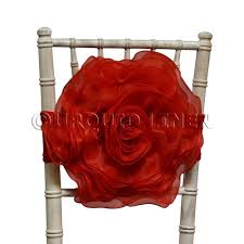 Organza Rosette Bow Band Red Small Bean Bag Chairs Chair Bows Adirondack Chair Plans Free